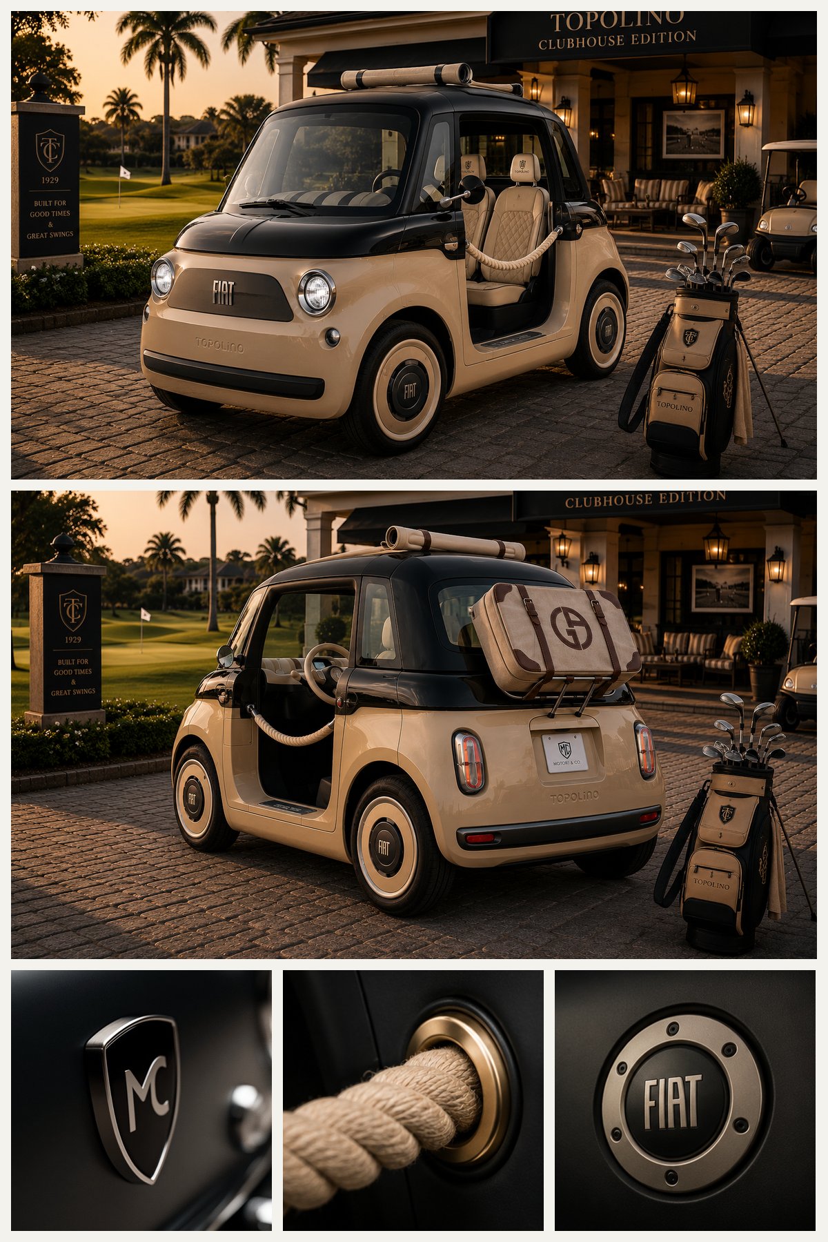 Motori & Co. Topolino editions — collage of vehicles and details
